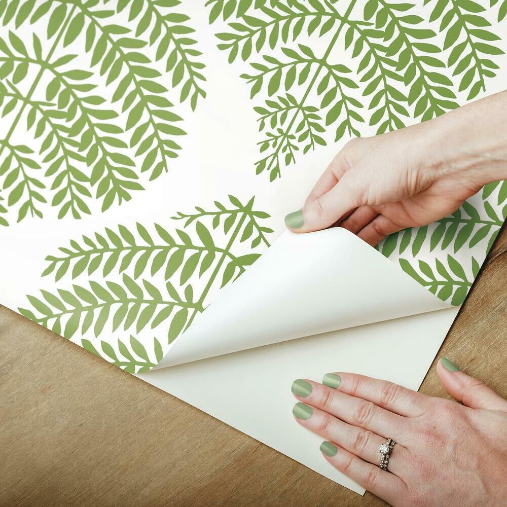 Hygge Fern Damask Peel and Stick Wallpaper Peel and Stick Wallpaper RoomMates   