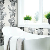 Vintage Floral Stripe Peel and Stick Wallpaper Peel and Stick Wallpaper RoomMates   