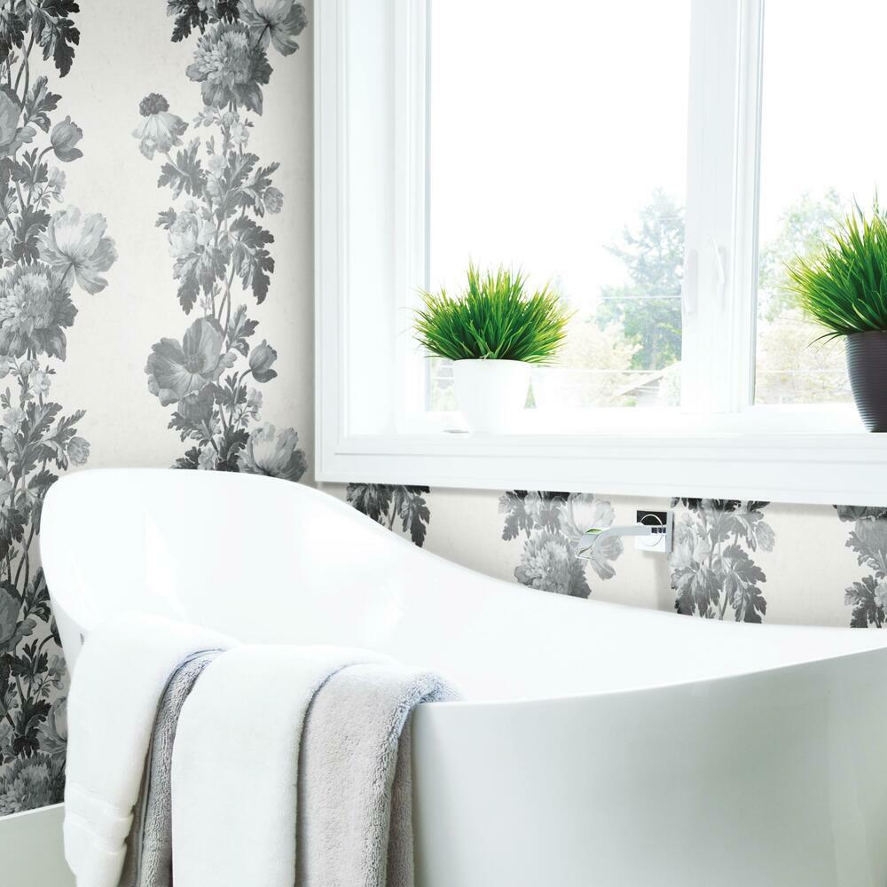 Vintage Floral Stripe Peel and Stick Wallpaper Peel and Stick Wallpaper RoomMates   