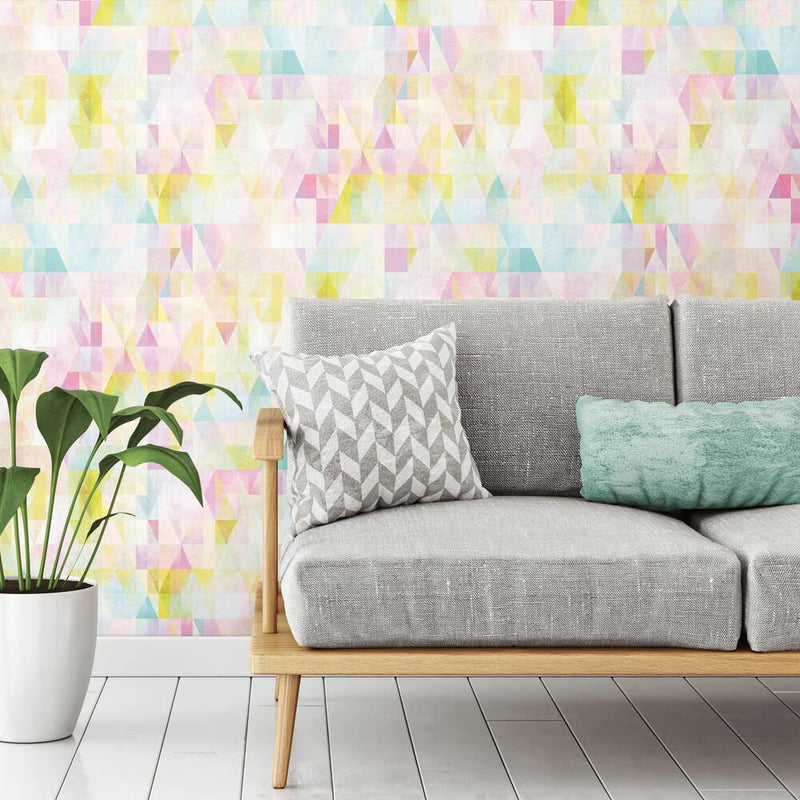Prismatic Geo Peel and Stick Wallpaper Peel and Stick Wallpaper RoomMates   