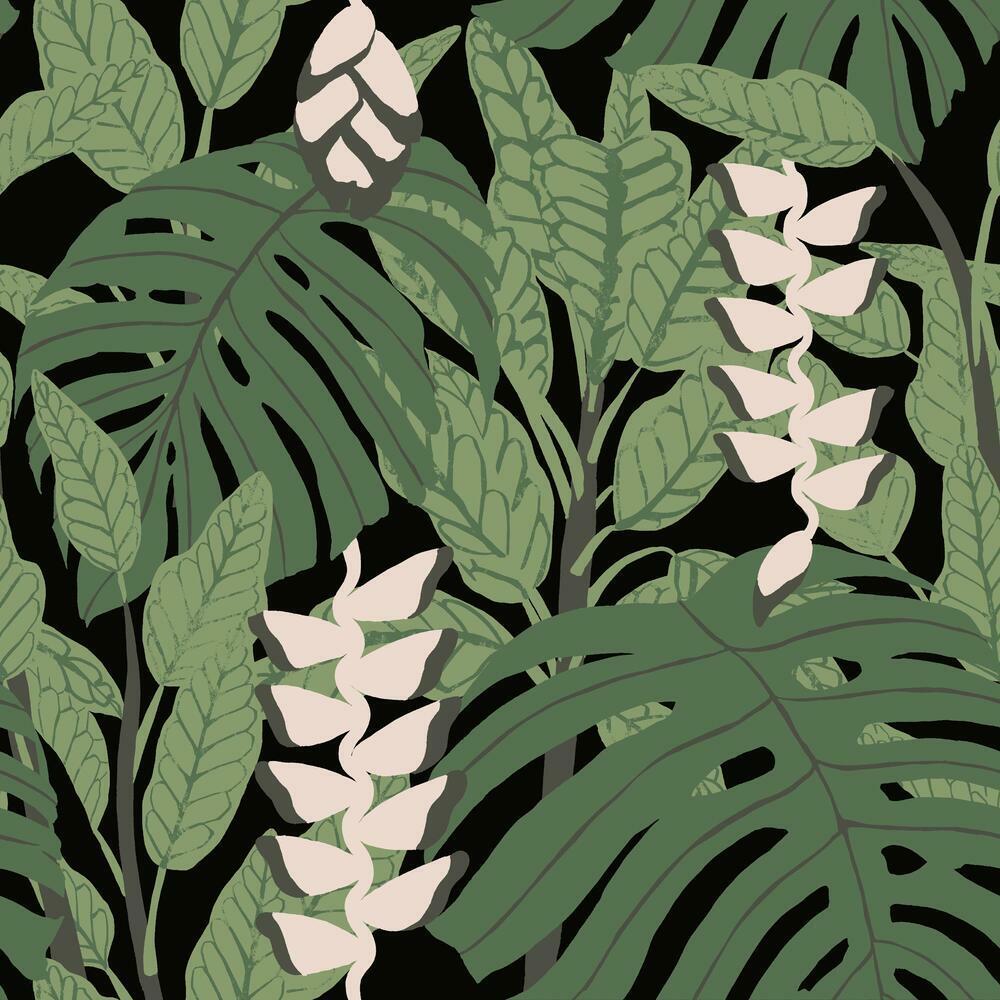 Finlayson Bunaken Peel and Stick Wallpaper Peel and Stick Wallpaper RoomMates Roll Black 