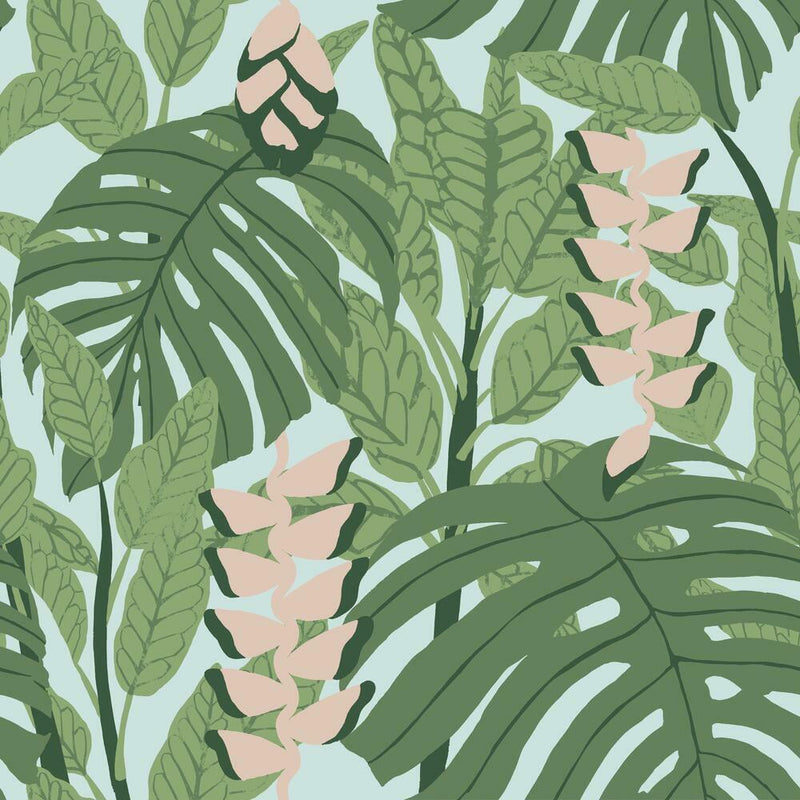Finlayson Bunaken Peel and Stick Wallpaper Peel and Stick Wallpaper RoomMates Roll Blue 