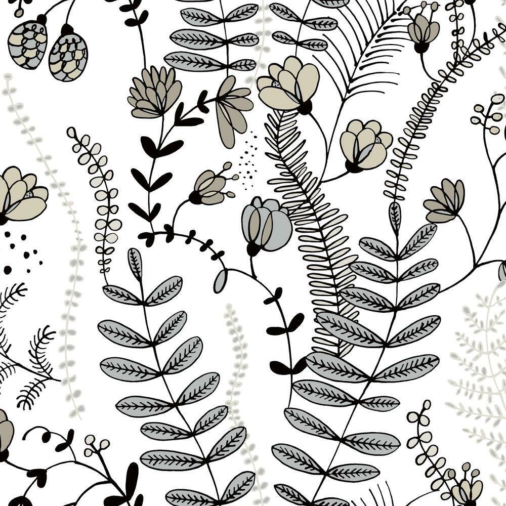 Finlayson Verso Peel and Stick Wallpaper Peel and Stick Wallpaper RoomMates Roll Gray 