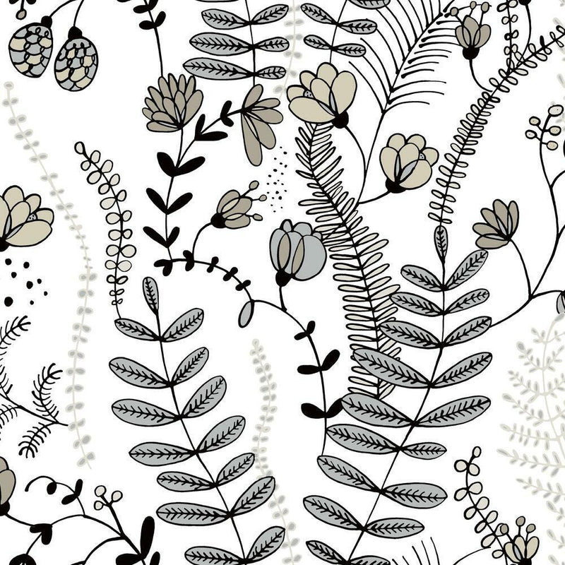 Finlayson Verso Peel and Stick Wallpaper Peel and Stick Wallpaper RoomMates Roll Gray 