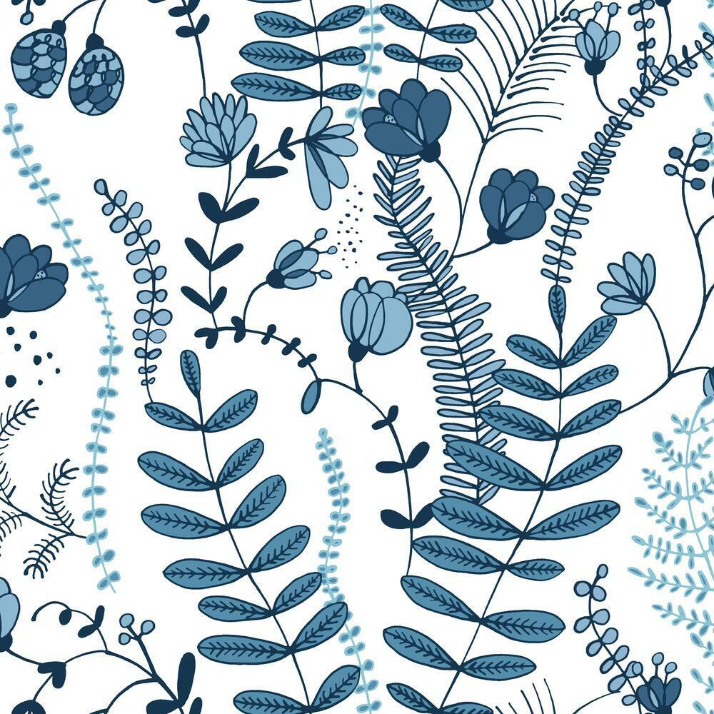 Finlayson Verso Peel and Stick Wallpaper Peel and Stick Wallpaper RoomMates Roll Blue 
