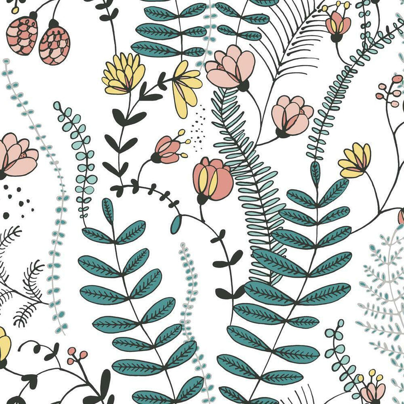 Finlayson Verso Peel and Stick Wallpaper Peel and Stick Wallpaper RoomMates Roll Green 