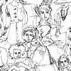 Vogue Sketches Peel and Stick Wallpaper Peel and Stick Wallpaper RoomMates Roll Black 