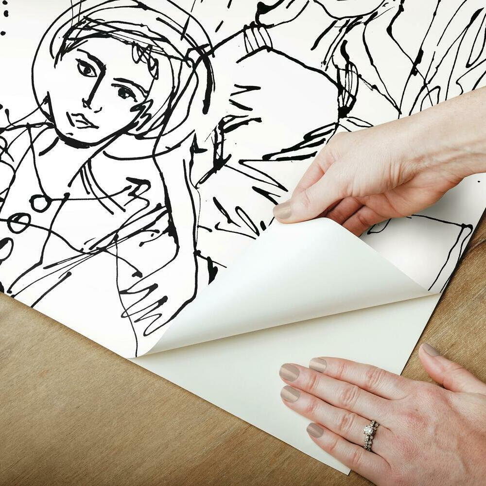Vogue Sketches Peel and Stick Wallpaper Peel and Stick Wallpaper RoomMates   