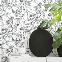 Vogue Sketches Peel and Stick Wallpaper Peel and Stick Wallpaper RoomMates   
