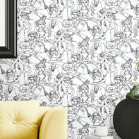 Vogue Sketches Peel and Stick Wallpaper Peel and Stick Wallpaper RoomMates   