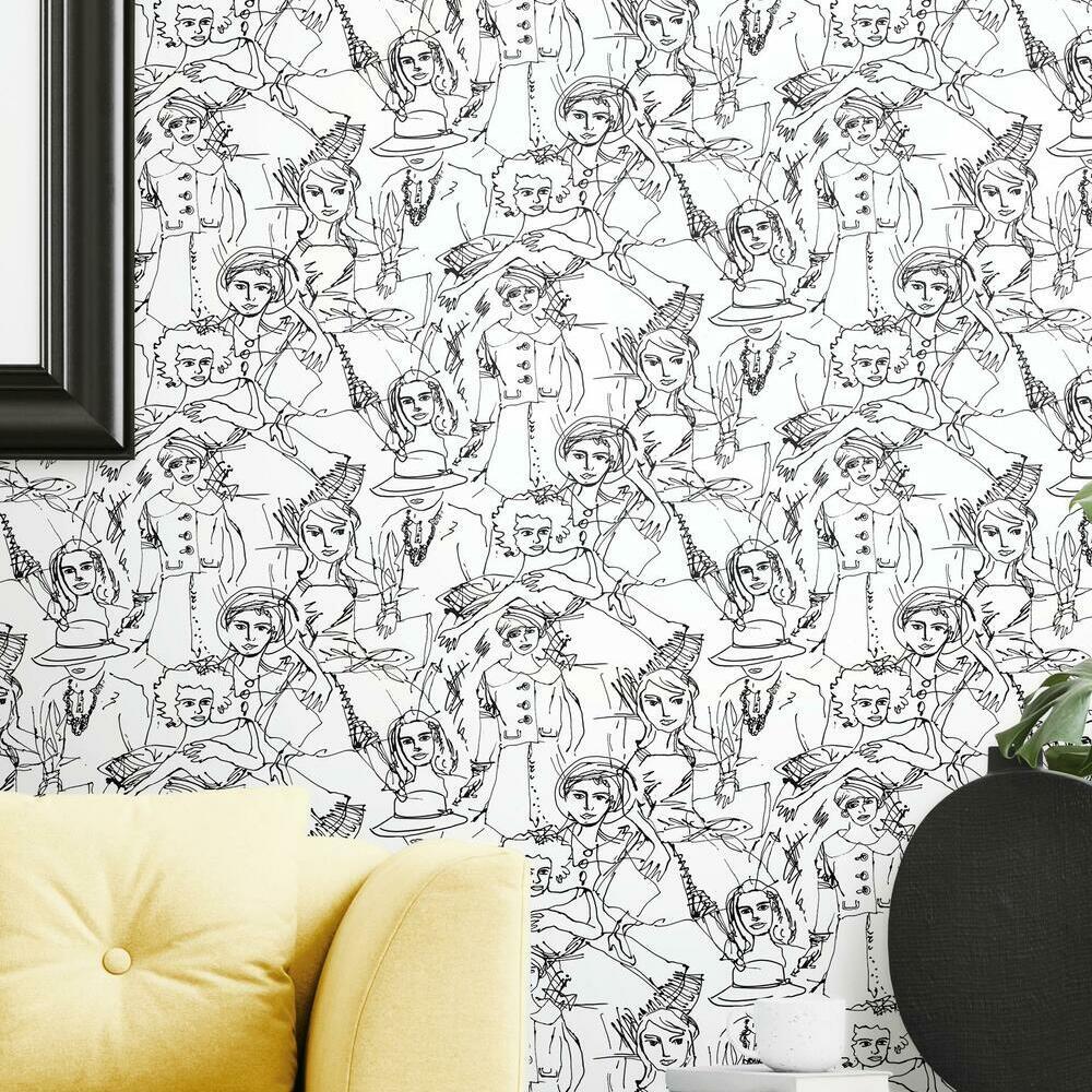 Vogue Sketches Peel and Stick Wallpaper Peel and Stick Wallpaper RoomMates   
