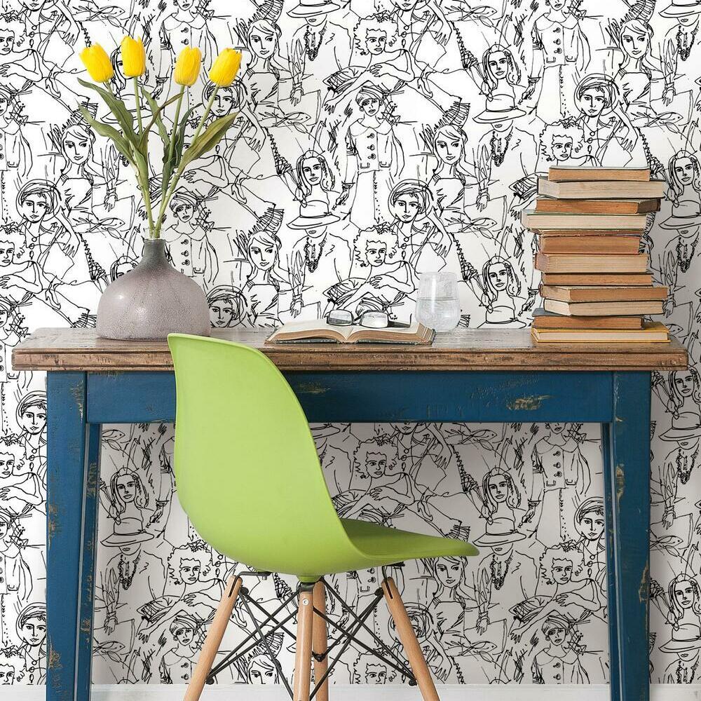 Vogue Sketches Peel and Stick Wallpaper Peel and Stick Wallpaper RoomMates   