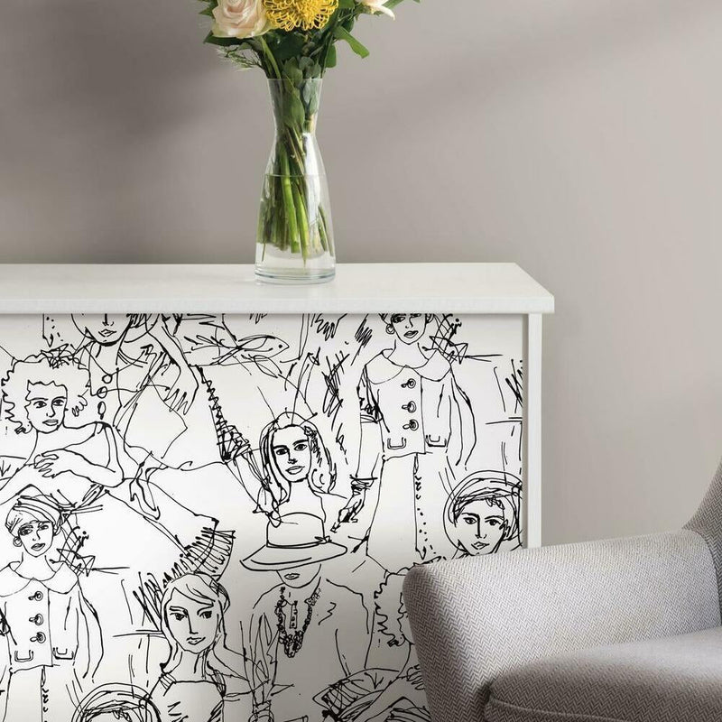 Vogue Sketches Peel and Stick Wallpaper Peel and Stick Wallpaper RoomMates   