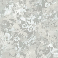 Wildflower Shadows Peel and Stick Wallpaper Peel and Stick Wallpaper RoomMates Roll Gray 