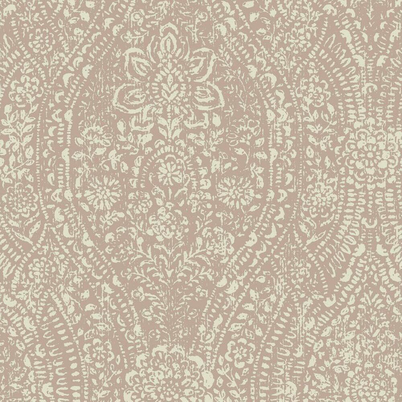 Ornate Ogee Peel and Stick Wallpaper Peel and Stick Wallpaper RoomMates Roll Pink 