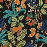 Funky Jungle Peel and Stick Wallpaper Peel and Stick Wallpaper RoomMates Roll Black 