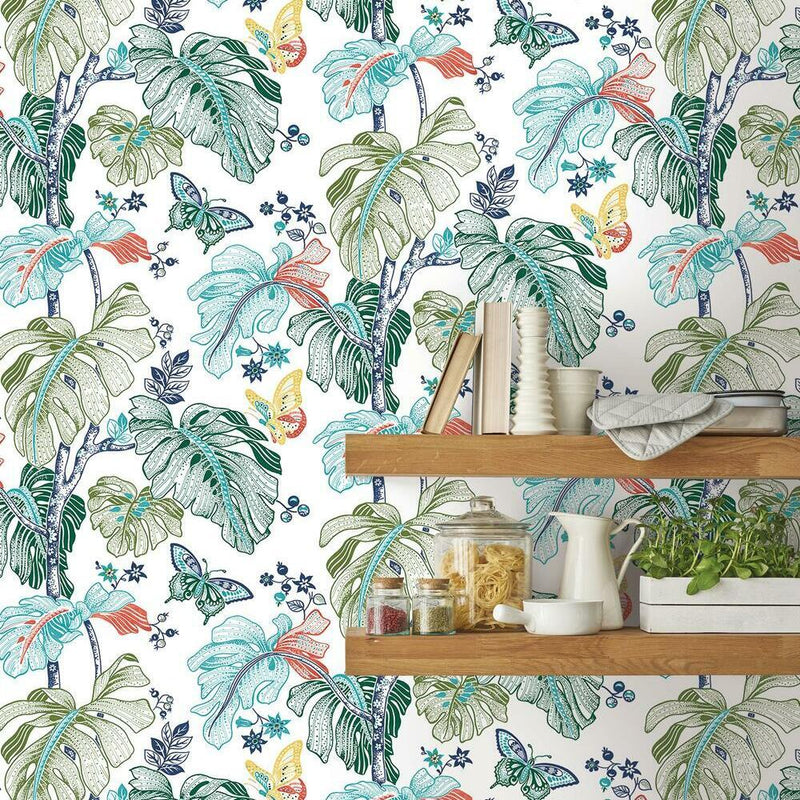 Boho Palm Peel and Stick Wallpaper Peel and Stick Wallpaper RoomMates   