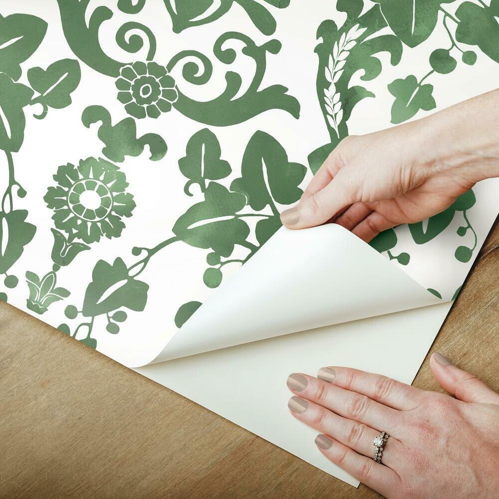 Vine Damask Peel and Stick Wallpaper Peel and Stick Wallpaper RoomMates   