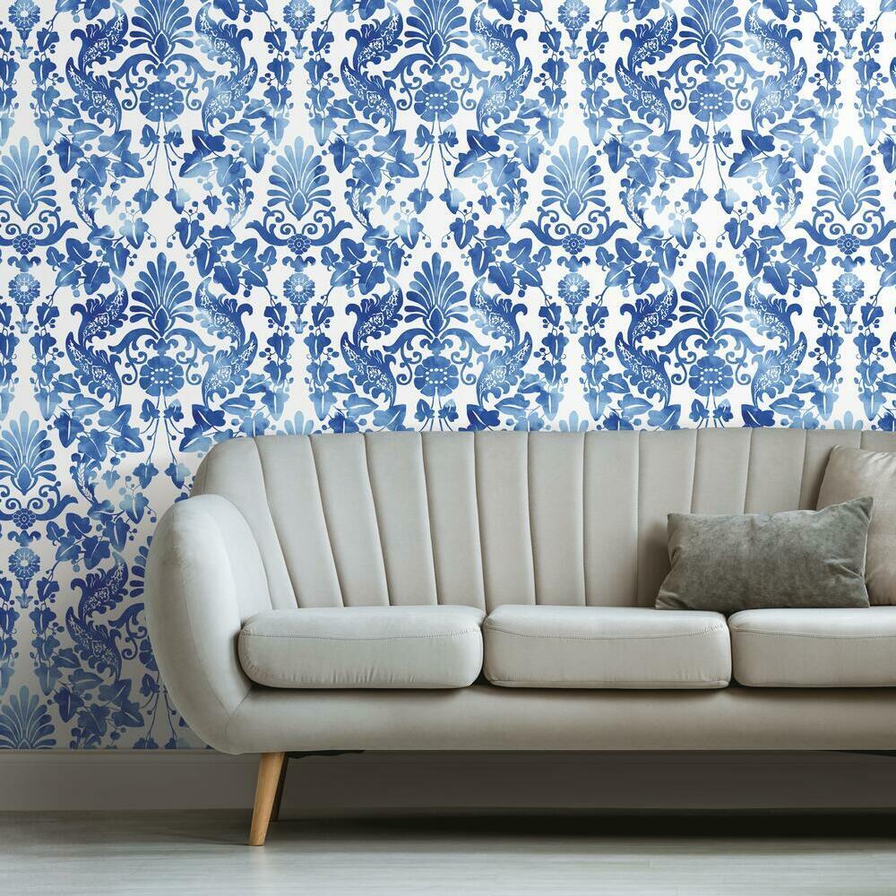 Vine Damask Peel and Stick Wallpaper Peel and Stick Wallpaper RoomMates   