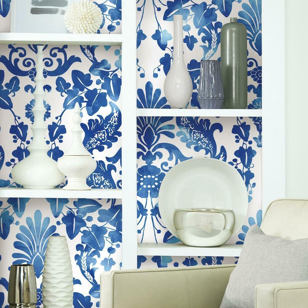 Vine Damask Peel and Stick Wallpaper Peel and Stick Wallpaper RoomMates   