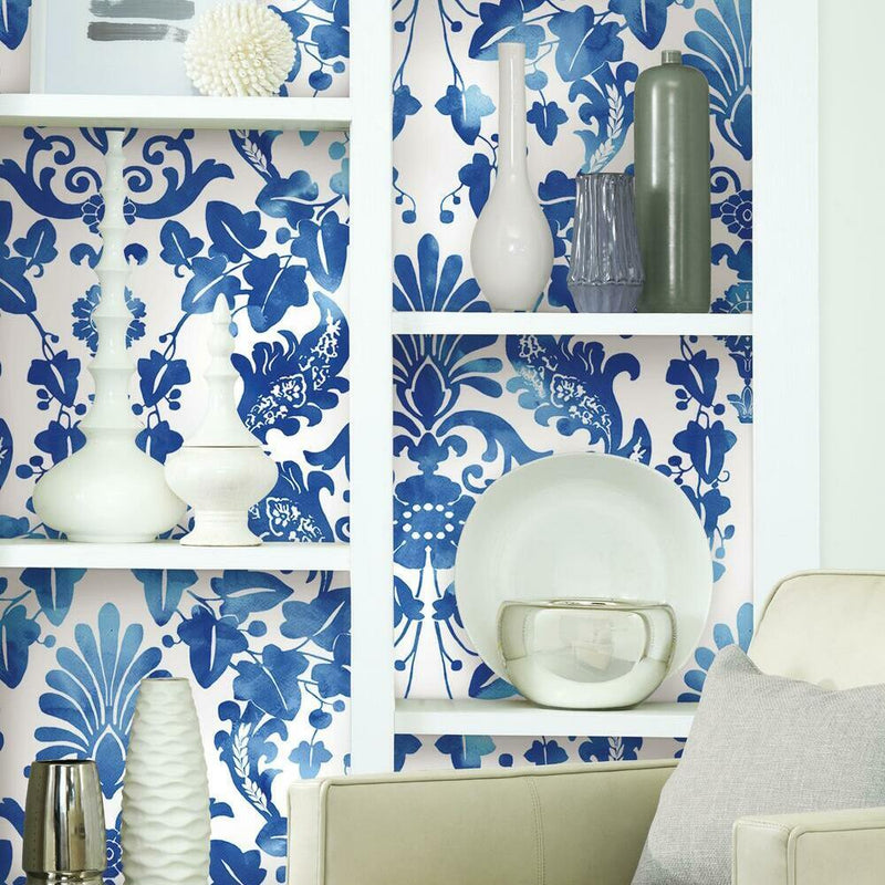 Vine Damask Peel and Stick Wallpaper Peel and Stick Wallpaper RoomMates   
