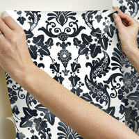 Vine Damask Peel and Stick Wallpaper Peel and Stick Wallpaper RoomMates   