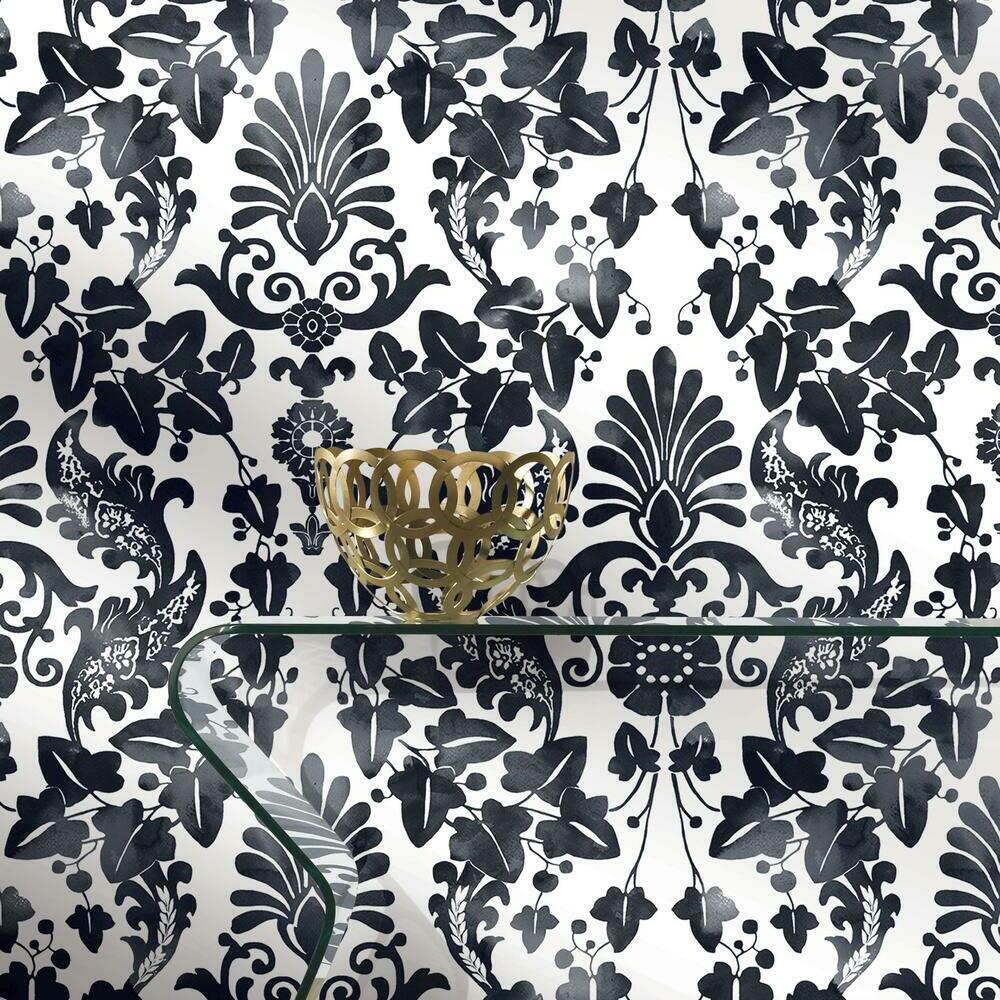 Vine Damask Peel and Stick Wallpaper Peel and Stick Wallpaper RoomMates   