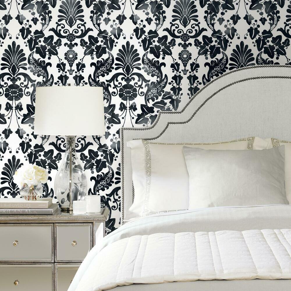 Vine Damask Peel and Stick Wallpaper Peel and Stick Wallpaper RoomMates   