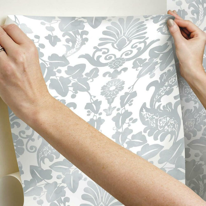 Vine Damask Peel and Stick Wallpaper Peel and Stick Wallpaper RoomMates   