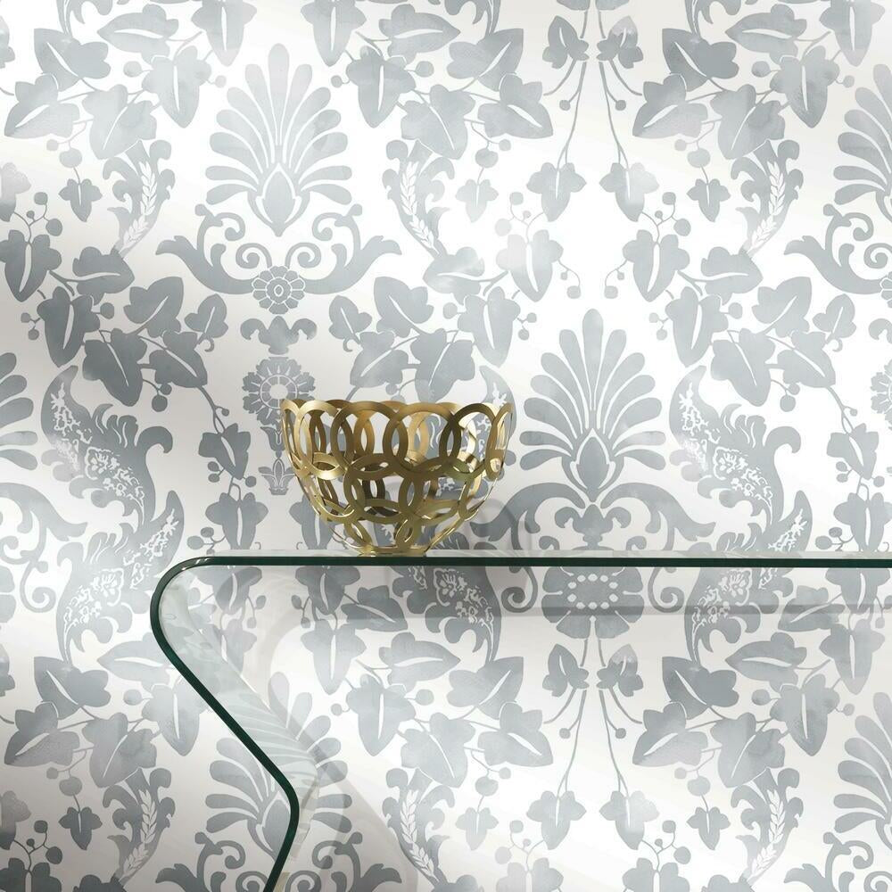 Vine Damask Peel and Stick Wallpaper Peel and Stick Wallpaper RoomMates   