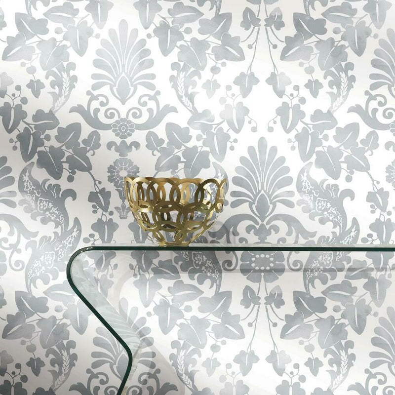 Vine Damask Peel and Stick Wallpaper Peel and Stick Wallpaper RoomMates   