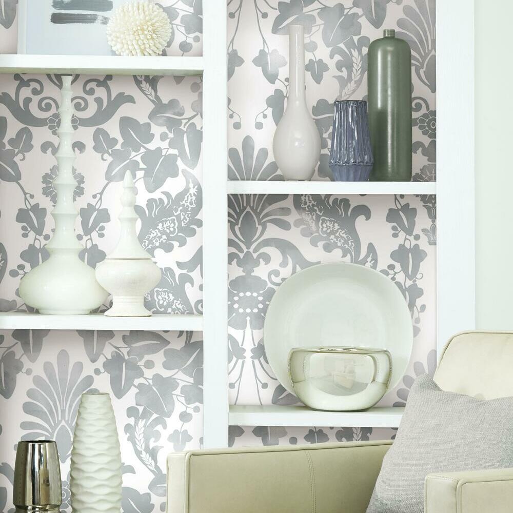 Vine Damask Peel and Stick Wallpaper Peel and Stick Wallpaper RoomMates   