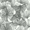 Ginkgo Leaves Peel and Stick Wallpaper Peel and Stick Wallpaper RoomMates Roll Black 
