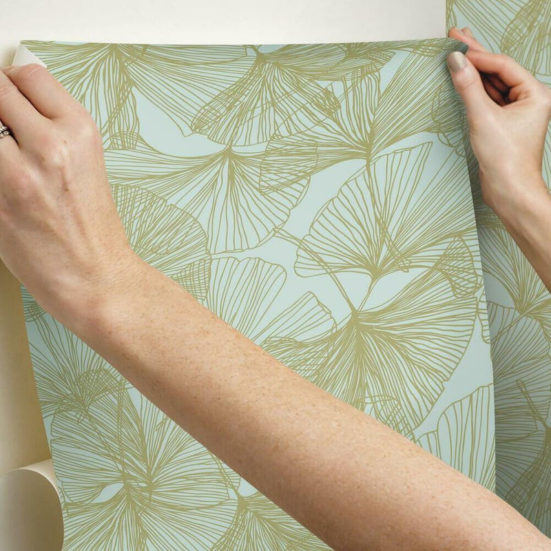 Ginkgo Leaves Peel and Stick Wallpaper Peel and Stick Wallpaper RoomMates   