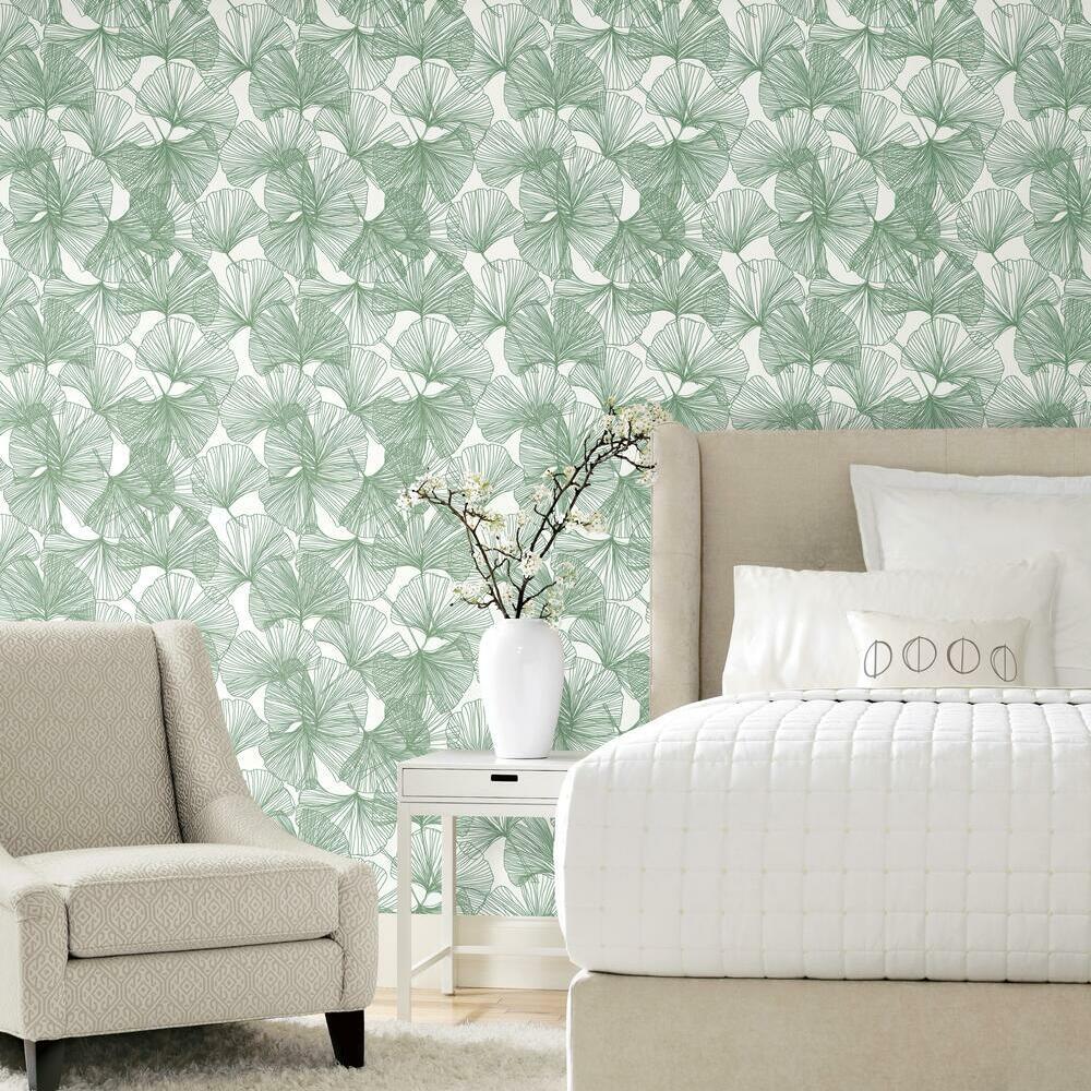 Ginkgo Leaves Peel and Stick Wallpaper Peel and Stick Wallpaper RoomMates   