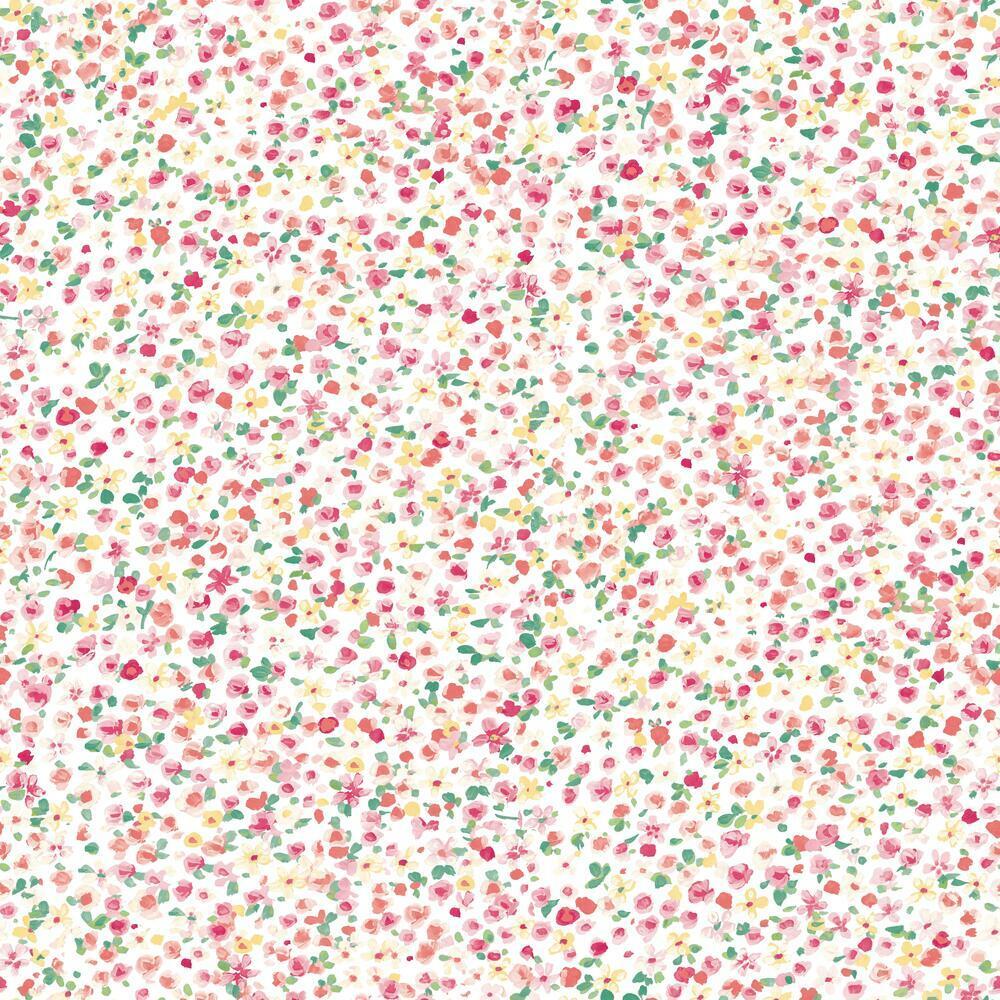 Petite Floral Peel and Stick Wallpaper Peel and Stick Wallpaper RoomMates Roll White 