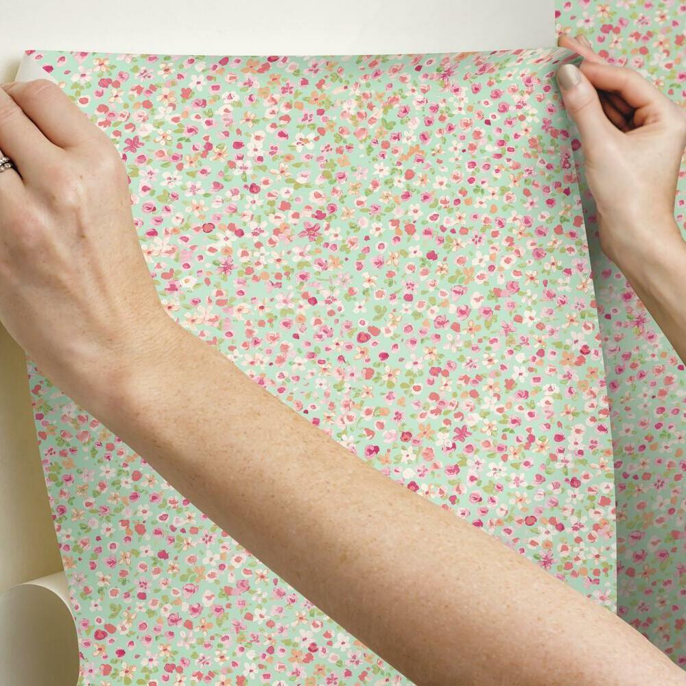 Petite Floral Peel and Stick Wallpaper Peel and Stick Wallpaper RoomMates   