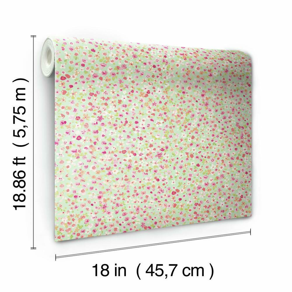 Petite Floral Peel and Stick Wallpaper Peel and Stick Wallpaper RoomMates   