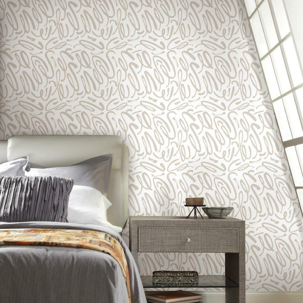 Curly Strokes Peel and Stick Wallpaper Peel and Stick Wallpaper RoomMates   