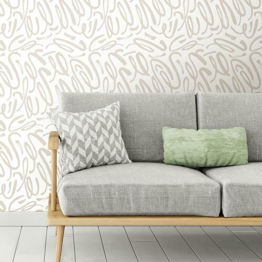 Curly Strokes Peel and Stick Wallpaper Peel and Stick Wallpaper RoomMates   