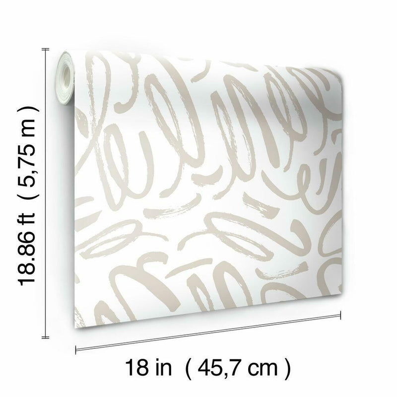 Curly Strokes Peel and Stick Wallpaper Peel and Stick Wallpaper RoomMates   