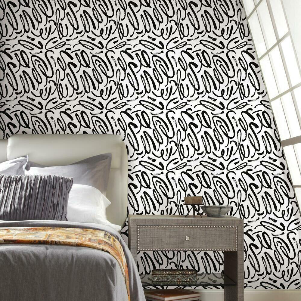 Curly Strokes Peel and Stick Wallpaper Peel and Stick Wallpaper RoomMates   