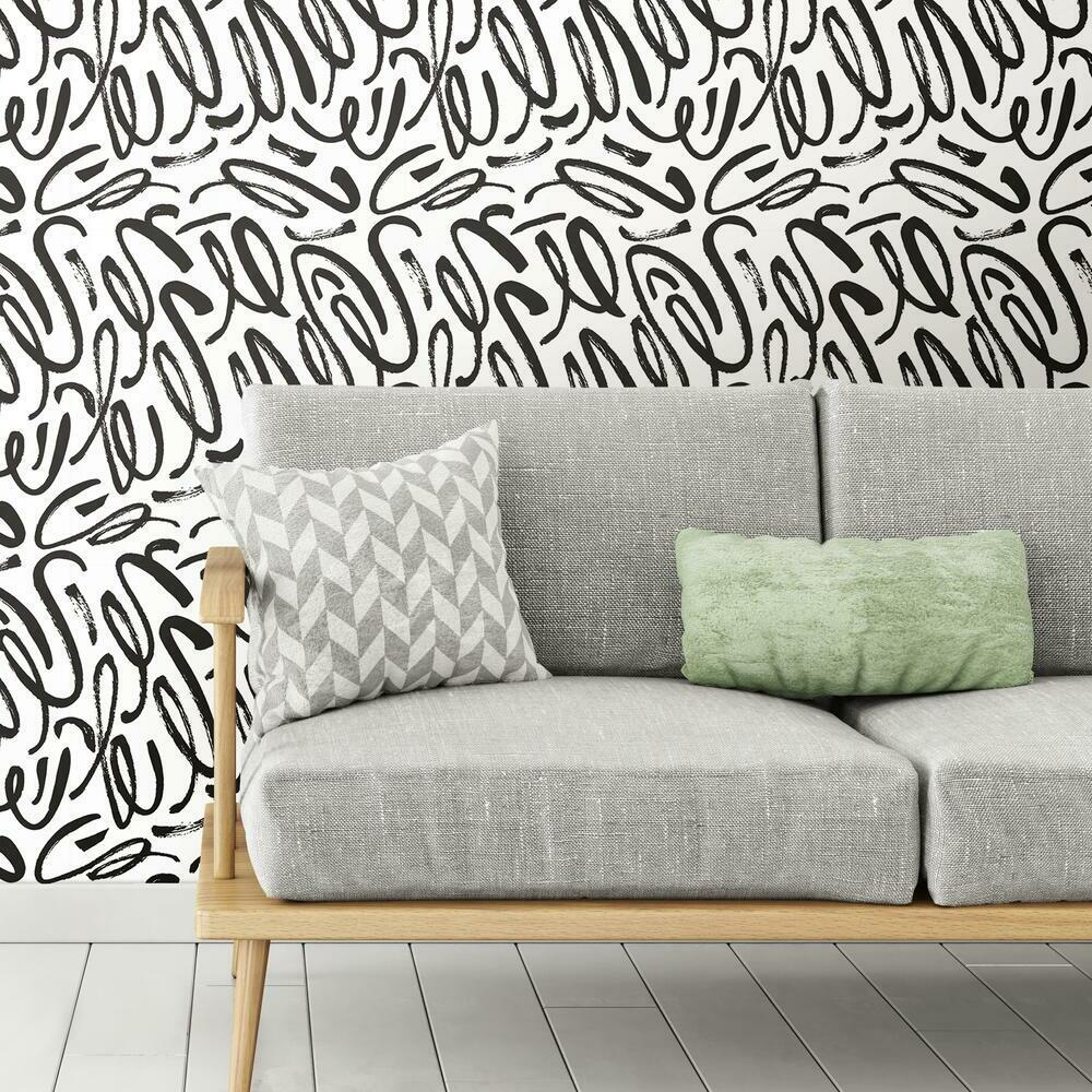 Curly Strokes Peel and Stick Wallpaper Peel and Stick Wallpaper RoomMates   