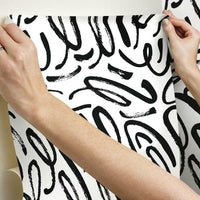 Curly Strokes Peel and Stick Wallpaper Peel and Stick Wallpaper RoomMates   
