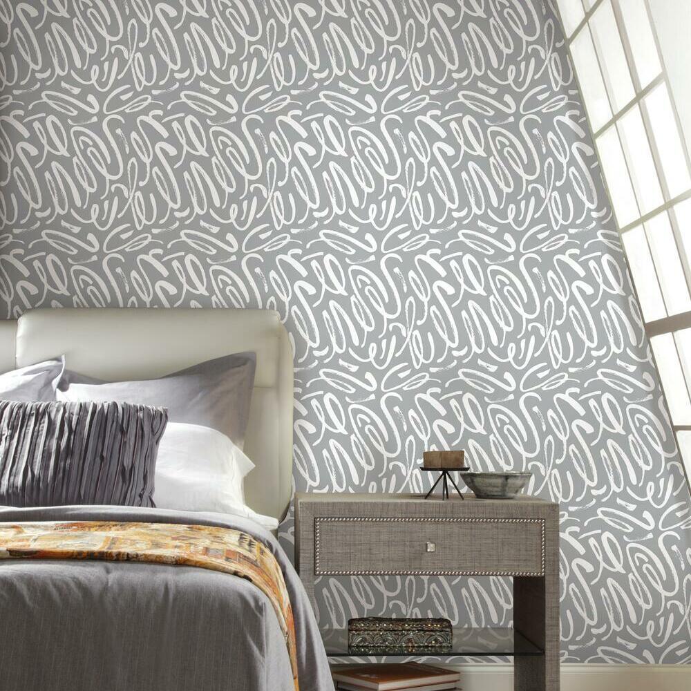 Curly Strokes Peel and Stick Wallpaper Peel and Stick Wallpaper RoomMates   