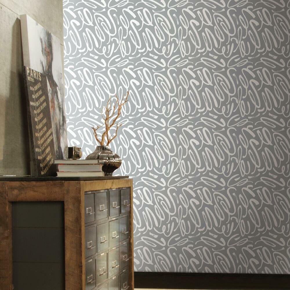 Curly Strokes Peel and Stick Wallpaper Peel and Stick Wallpaper RoomMates   