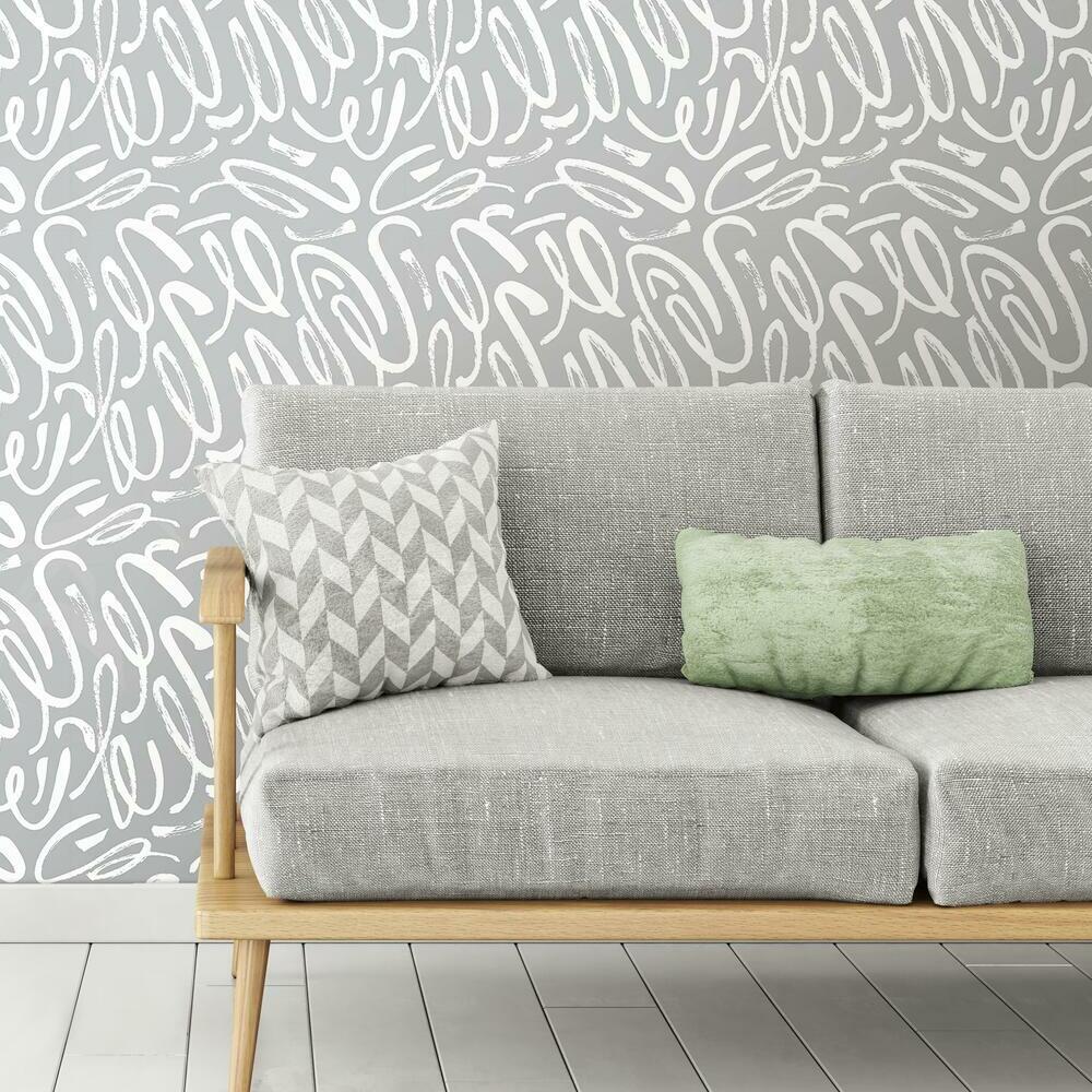 Curly Strokes Peel and Stick Wallpaper Peel and Stick Wallpaper RoomMates   
