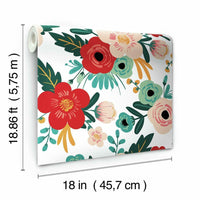 Poppy Floral Peel and Stick Wallpaper Peel and Stick Wallpaper RoomMates   