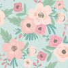 Poppy Floral Peel and Stick Wallpaper Peel and Stick Wallpaper RoomMates Roll Green 