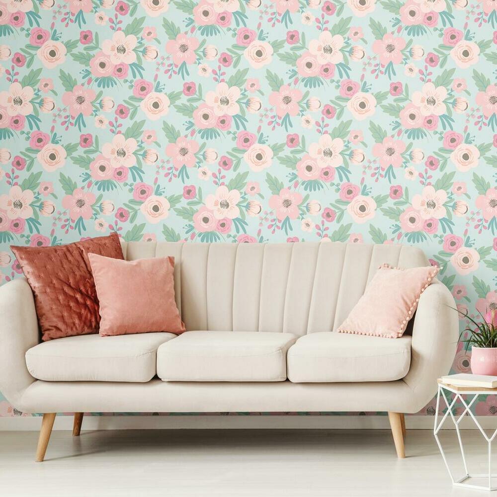Poppy Floral Peel and Stick Wallpaper Peel and Stick Wallpaper RoomMates   